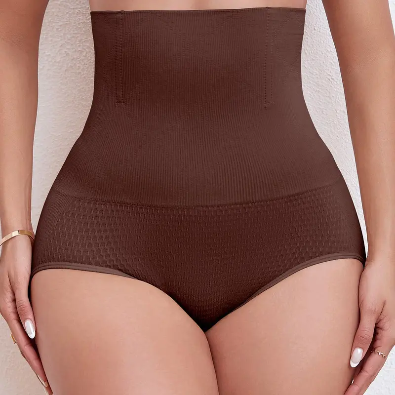 Women's Solid Color Waist Trainer Shapewear Knicker Underwear, Comfort Fit Smooth Breathable Stretchy Medium High Waist Tummy Control Hip Lifter Shaper, Women's Shapewear Bottoms for Daily Wear Womenswear Tummy Control Garments