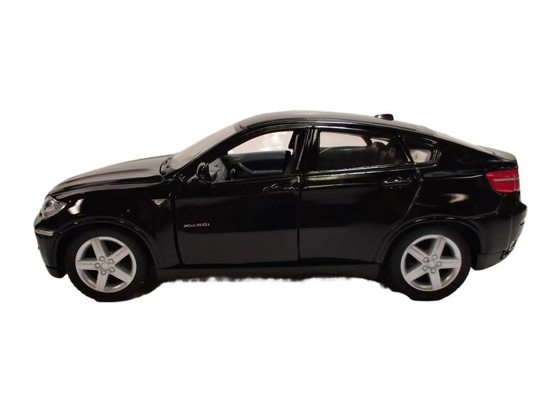 KINSMART 1:38 Scale BMW X6 Die Cast Car Black Pull Back and Go Action Openable Doors Officially Licensed 5 Inches Length Collectible Toy