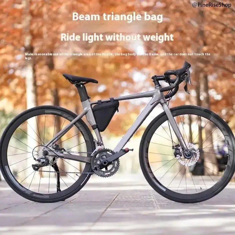 PineRiseShop Bike Triangle Frame Storage Bag - Waterproof, Lightweight Cycling Front Beam Pouch with Phone Holder, Dust/Splash Shield for Mountain & Road Bikes, Compact for Mobile Phones, Keys, Outdoor Commute, Road Biking, Wallets