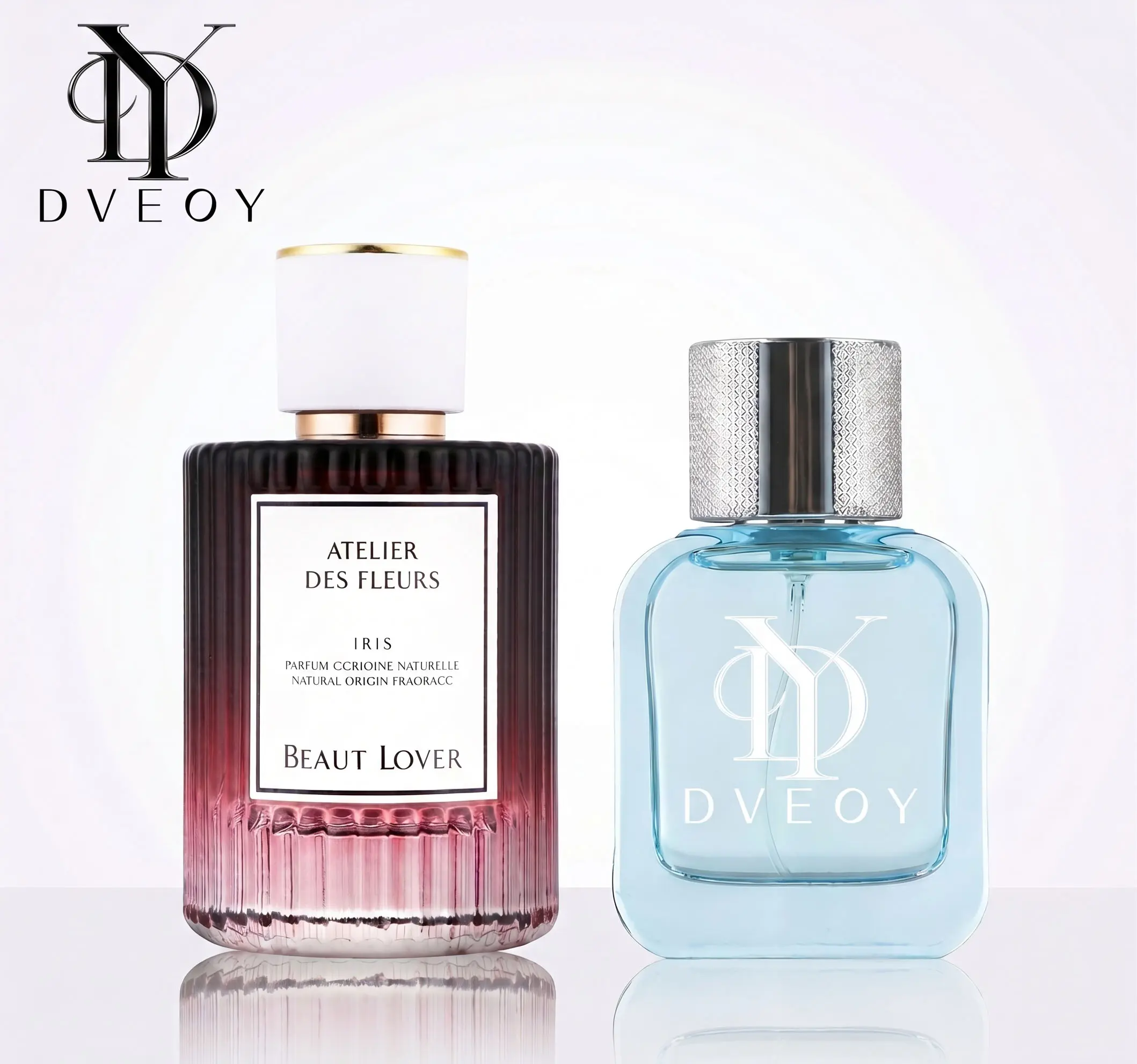 DVEOY Unisex Cologne 2-Piece Set: Perfume Kiss and Clear Dew, 100 ml + 30 ml. A unisex fragrance duo suitable for all occasions with long-lasting wear. This cruelty-free and vegan fragrance set features carefully selected scents with an elegant aroma.