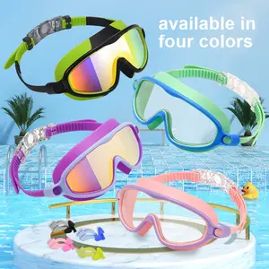 Swim Goggles for Child & Kids - Anti-Fog Full-Coverage, UV Lens, Waterproof Earplugs & Nose Clip, Fit Outdoorfun