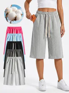 Women's Oversize Capris for Unisex, Soft Fabric + Relaxed Fit  = My New Go-to for Lazy Days, Coffee, Runs, and Casual Hangs, Knee-Length Shorts for Boyfriend StreetStyle Loungewear, This Comfy Enough to Lounge In, Bold Enough to Stand Out