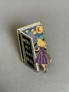 Hard Enamel Brooch Girl & Painting Book Design, Unique Metal Badge & Pin, Personal Style Statement, Ideal Gift for Her, Durable Metal Pins