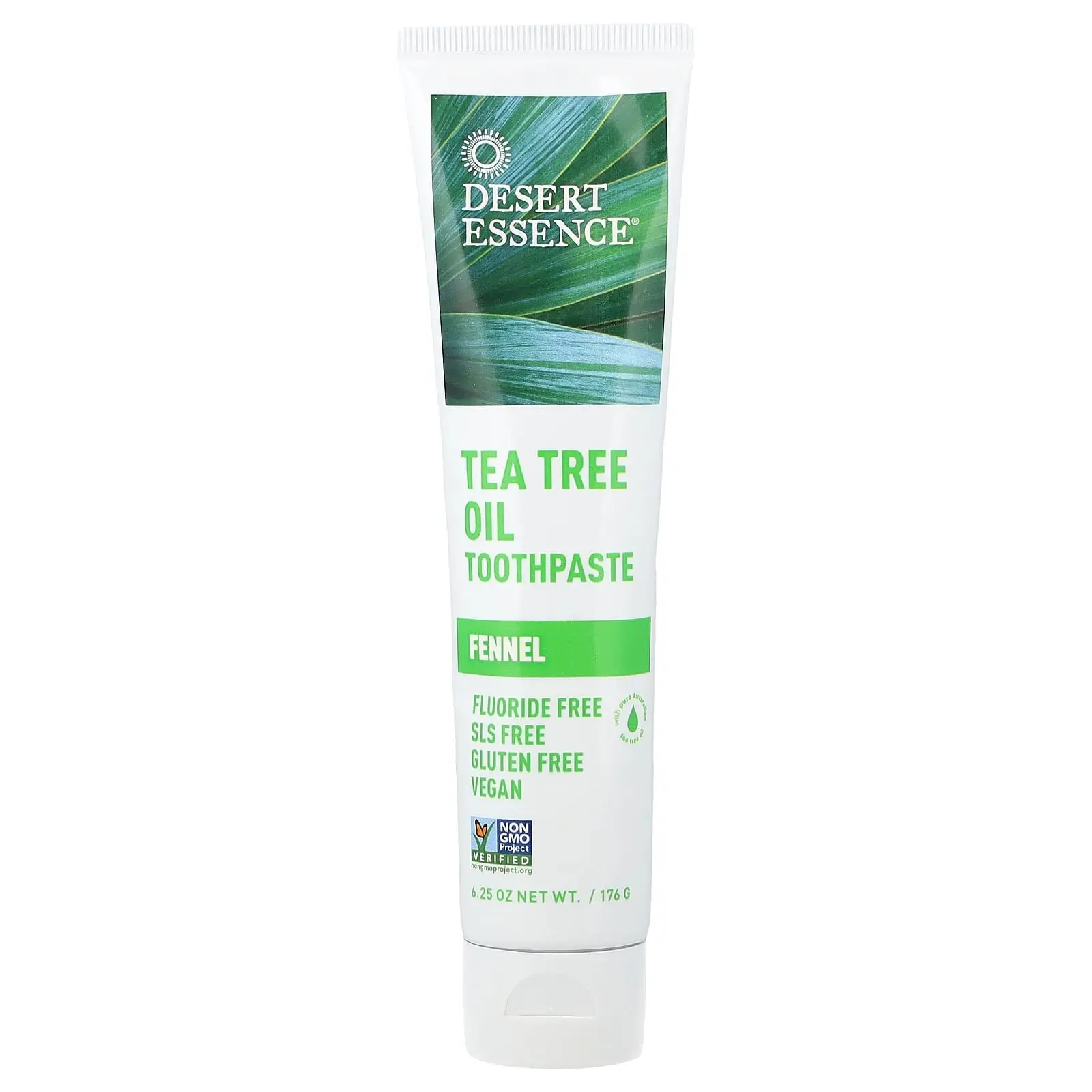 Desert Essence Tea Tree Oil Toothpaste, Fennel, 6.25 oz (176 g)