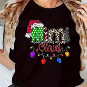 Christmas T-Shirt, Christmas Mimi T-Shirt, Mimi Clause Short s, Mimi Claus Crewneck, Mimi Short s, Gift For Mimi, Grandma T-Shirt walk by faith tee Flower Print Casual T-Shirt Unisex Horror Movie Villains Asymmetrical Long Cami Top Elegant Blue Long Sleev