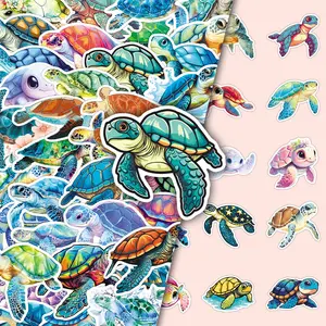 50 Pieces Turtle Personality Creative Fresh Style Sea Creature Cute Decoration DIY Scrapbook Phone Case Stickers