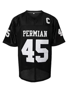 【plus Size】 Men's Letter & Number Patched  V Neck Football Jersey, Stylish Jersey, Loose Breathable Short Sleeve American Football Jersey, Men's Sportswear for Training & Competition