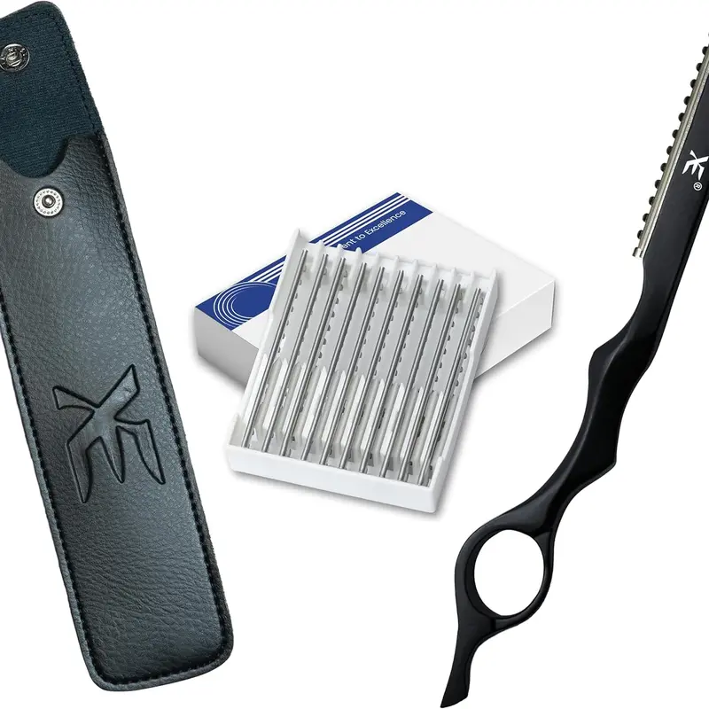 XE XPERT EXCELLENCE Hair Thinning Razor Comb - Stainless Steel Resists Daily Wear, Ergonomic Handle, Precise Thinning for Softer Layers, Quick Home Trims, Salon-Style Layers, Refreshes Between Salon Visits for Fine Hair Users