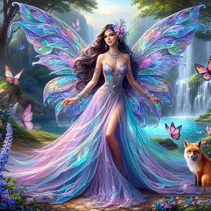 Butterfly Fairy Pattern DIY Diamond Arts Colorful Painting Kit without Frame, DIY 5D Diamond Arts Colorful Painting Kit, Wall Art Decor for Home, Handicraft, Diamond Painting Kits