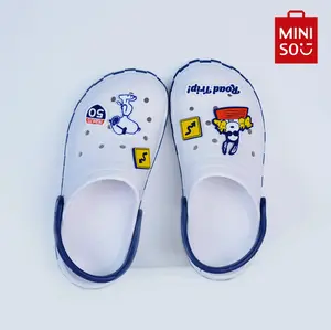 MINISO Snoopy Series Perforated Sandals with Stylish Stripes - Cute, Breathable, Convenient for Outdoor Everyday Wear for Women - Girl