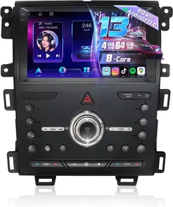 Car Radio for Ford Edge 2010 2011 2012 2013 2014,9" 8Core 4+64G ,IPS Touchscreen Android 13 Edge Stereo Headunit Wireless CarPlay Android Auto BT GPS 5G WiFi 48EQ FM/RDS 1080P Backup Camera