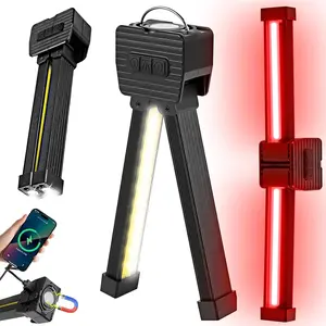 1PC Rechargeable LED Work Lights, Portable Gym Lamp for Posing, 21 Modes Multifunctional Flashlight with Magnetic , 180° Rotate Foldable with Hang Hook Camping Lamp for Camping, Car Repair, Workshop, Emergency