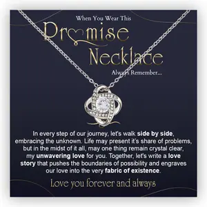 Promise Necklace For Her, Promise Necklaces Gifts For Women, Promise Knot Necklace For My Wife, Promise Necklaces Gift For Soulmate Girlfriend Wife Finacee, Anniversary Christmas Birthday Gift For Her