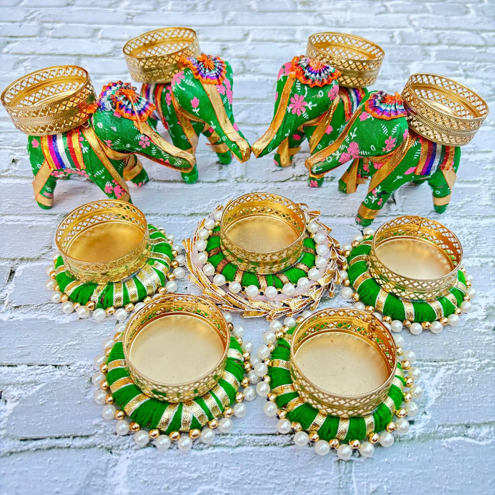 Timeless Elephant Tealight Rangoli | Decorative Candle Holders for Diwali, Christmas, or Housewarming | Warmth & Tradition in Every Glow