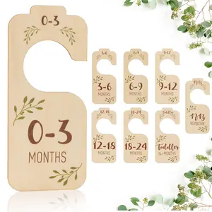 Closet Dividers for Clothes Organizer - Set of 8 Beautiful Wooden Double-Sided  Clothes Size Hanger Organizer from  to 24 Months for Boho  Decor