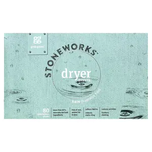 Grab Green Stoneworks, Dryer Sheets, Rain,  80 Compostable Sheets
