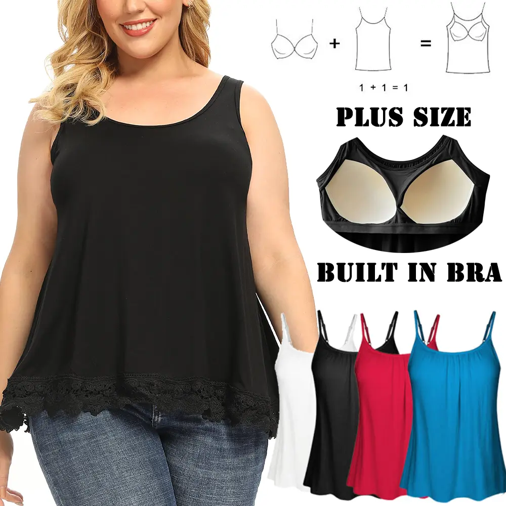 Women's Crochet Lace A-Line Tank Top with Built-in Bra, Pleated Oversized Swing Tunic in Soft Fabric, Casual Fit for Maternity Wear, Floral, Comfortable, Drape, Breathable, Elegant, Light, Athletic Sleeveless Women's Tanks & Camis, Straps