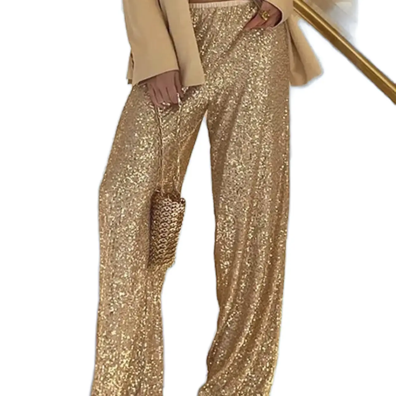 Isabella gold sequins pants