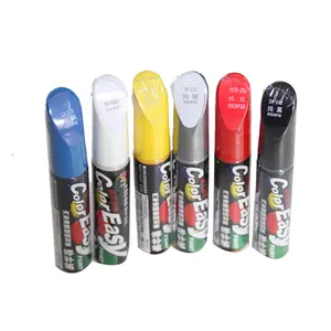 Car scratch repair pen for white, black, red, and silver paint surfaces