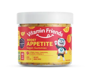 Vitamin Friends - Natural and Vegan Boost Appetite Gummies for Children Kids Vitamins - Orange Flavor. Kosher & Allergen Free Healthcare Dietary