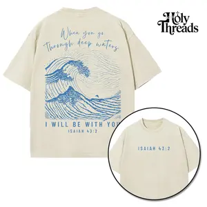 [Holy Threads] I Will Be With You Isaiah 43:2 Unisex Washed T-shirt Vintage Tee Jesus Shirt Jesus Tee Christian Merch Christian Apparel God Apparel Faith Clothing Christian Bible Shirt