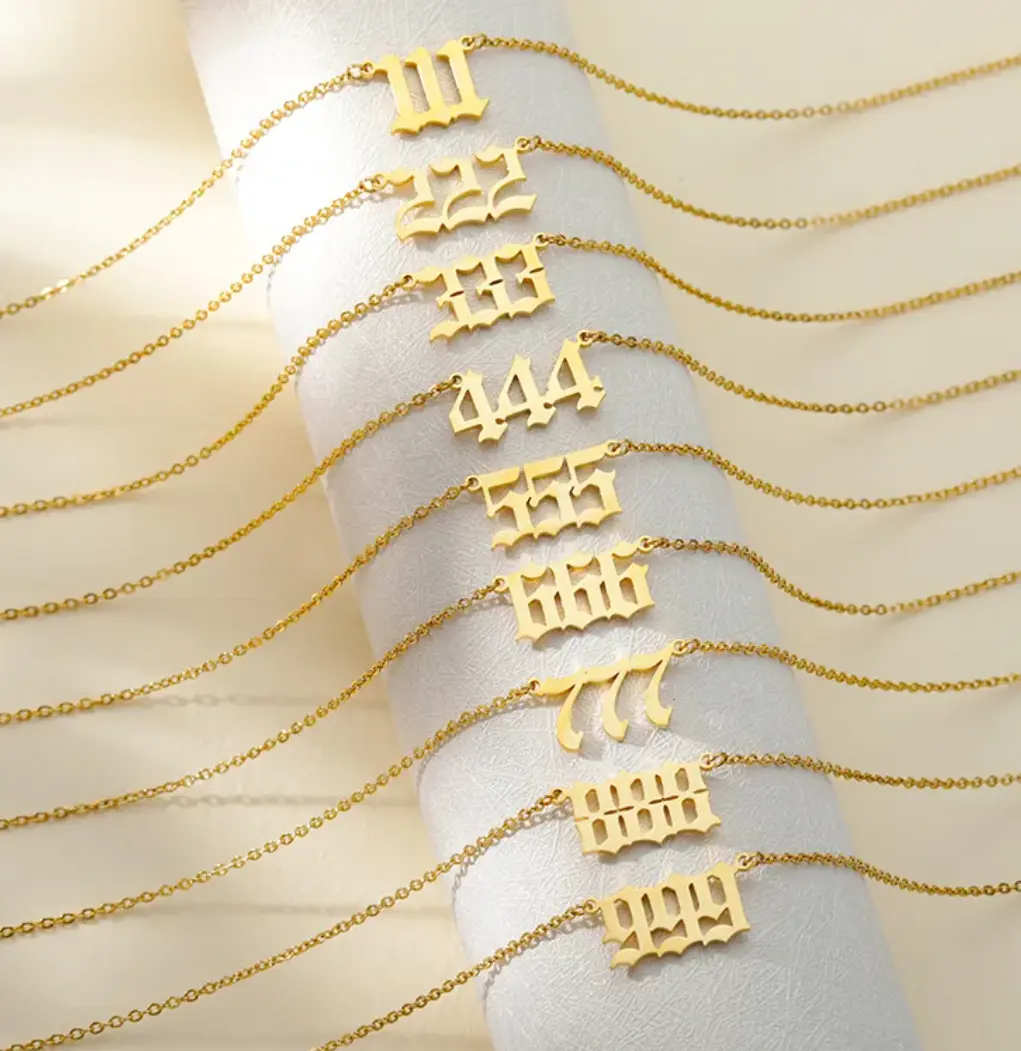 Angel Number Necklace - Elegant Design with Unique Angel Numbers for Personalization
