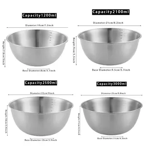 4 Pics Mixing Bowls, Stainless Steel Nesting Bowl Set for Space Saving Storage, Ideal for Cooking, Baking, Prepping & Food Storage Metal Tableware