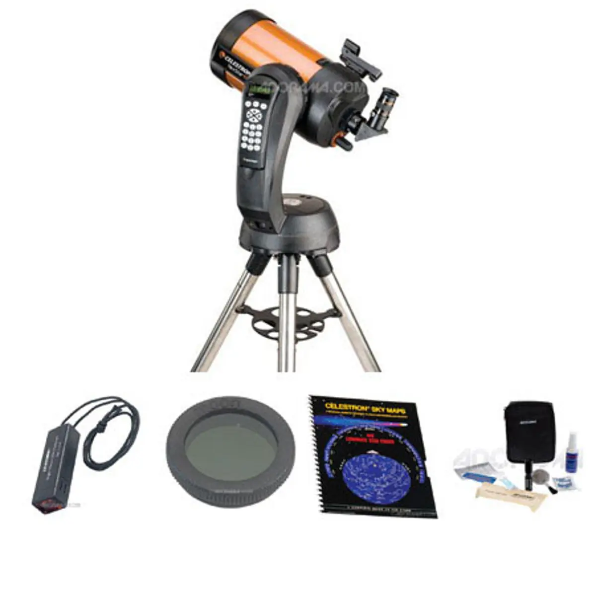 Celestron NexStar 6 SE Schmidt-Cassegrain Computerized Telescope Bundle for Stargazers - Includes Night Vision Flashlight, Sky Maps Book, 1.25" Moon Filter, Cleaning Kit
