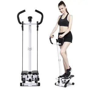 Exercise Stepper Machine with LCD Monito,Stepper Fitness Machine W/ Handle and Resistance Bands Workout Gym Equipment