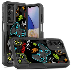 Gaming Controller Best Palyer Gamer Design Shock-Absorption Hard PC and Inner Silicone Hybrid Dual Layer Armor Defender Case for Samsung Galaxy A15 5G
