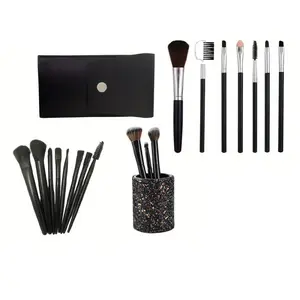 Multi-piece makeup brush set, facial and eyeshadow blending tools, perfect beauty tools for all skin types, comes with a storage bag