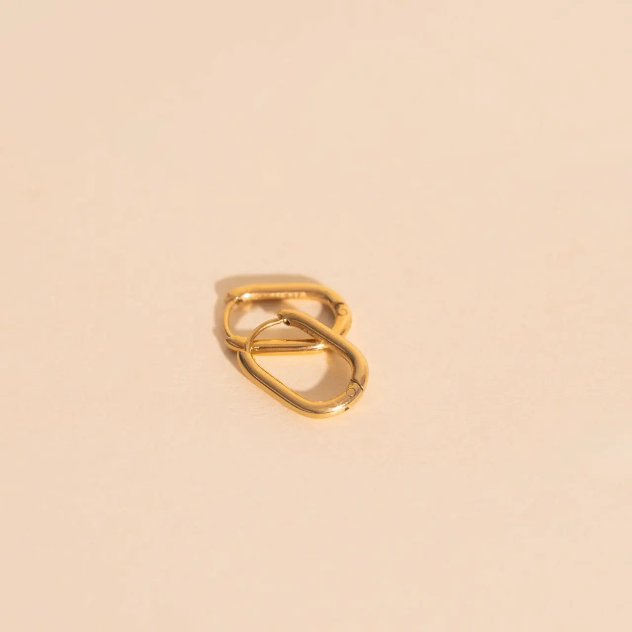 Rectangle Rounded Huggie Hoop Earrings