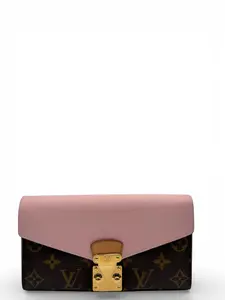 Pre-owned Louis Vuitton MONOGRAM LEATHER Small Leather Goods MONOGRAM PALLAS WALLET ROSE BALLERINE