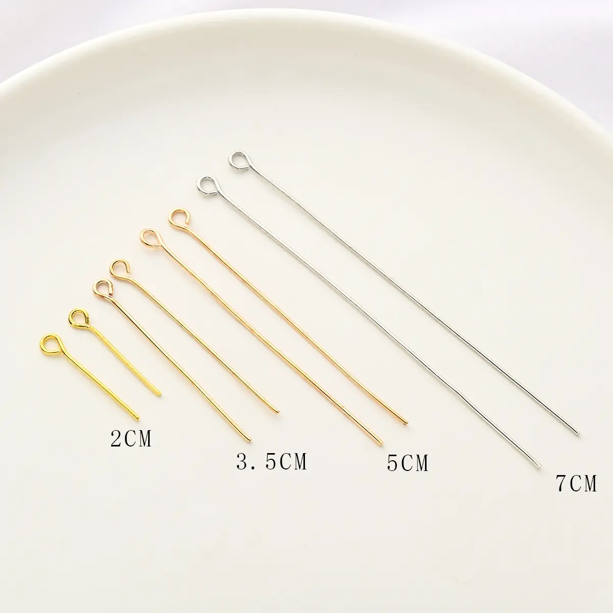 16K gold-plated DIY handmade beading accessories, color-retaining T-shaped pins, 9-shaped pins, ball-head pins, jewelry accessories