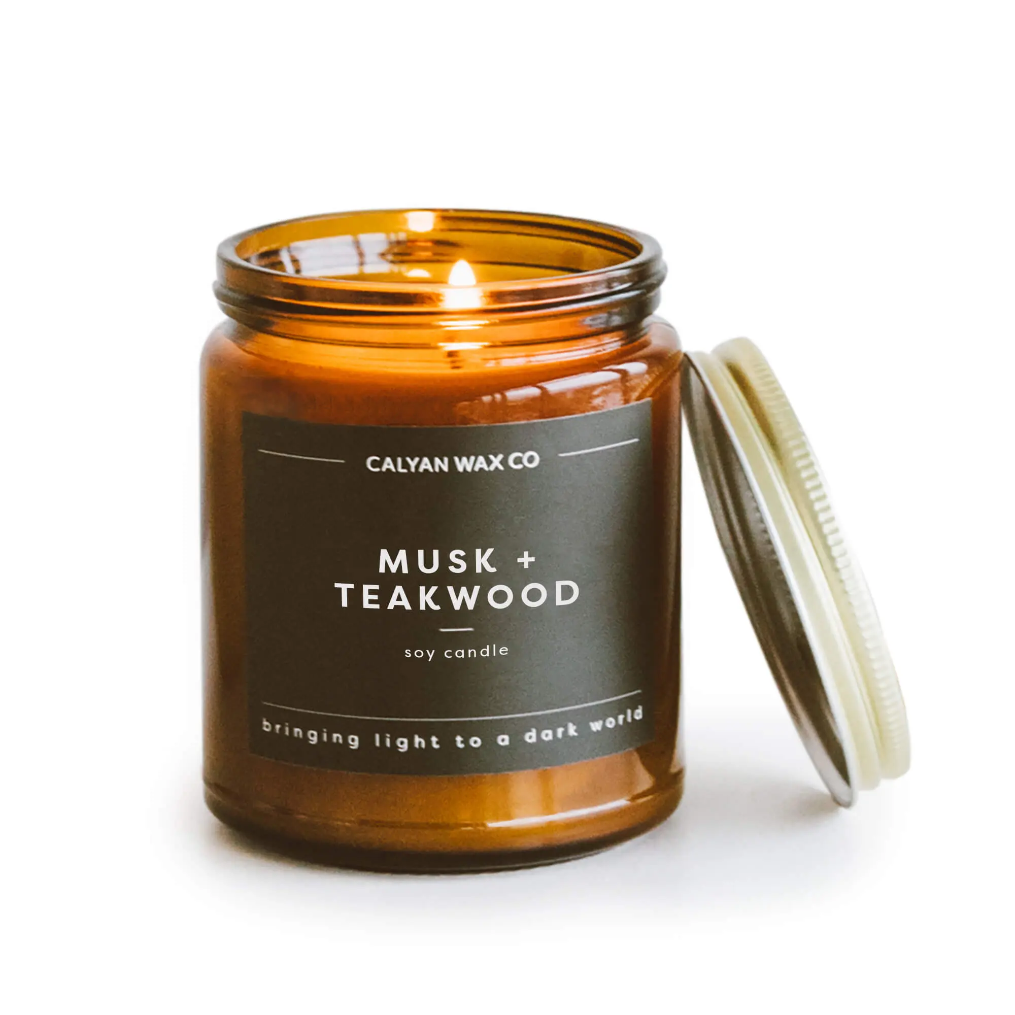 Musk + Teakwood Amber Jar Soy Candle Musk + Teakwood Amber Jar Soy Candle