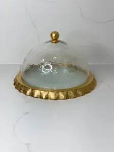 GOLD RUFFLE CAKE DOME