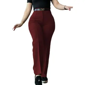New Black High-waisted, Slim-fit Commuter Suit Straight-leg Pants Can be used with raincoat