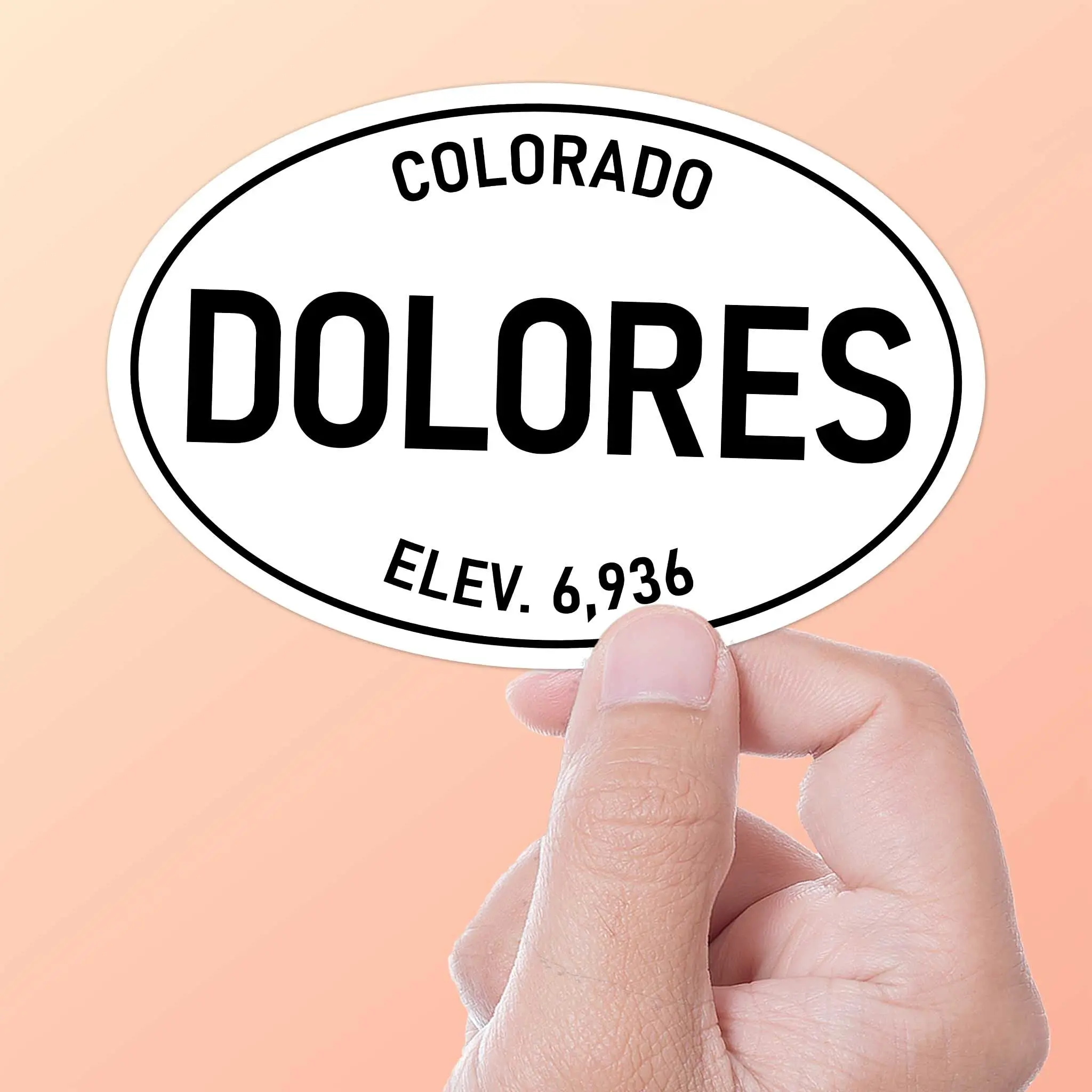Dolores Colorado White Oval Sticker