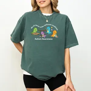 Comfort Colors Autism Dinosaur Inclusion Shirt, Neurodiversity Awareness T-Shirt, SPED Teacher Tee, Mental Health Inclusion Shirt, Autism Support Gift