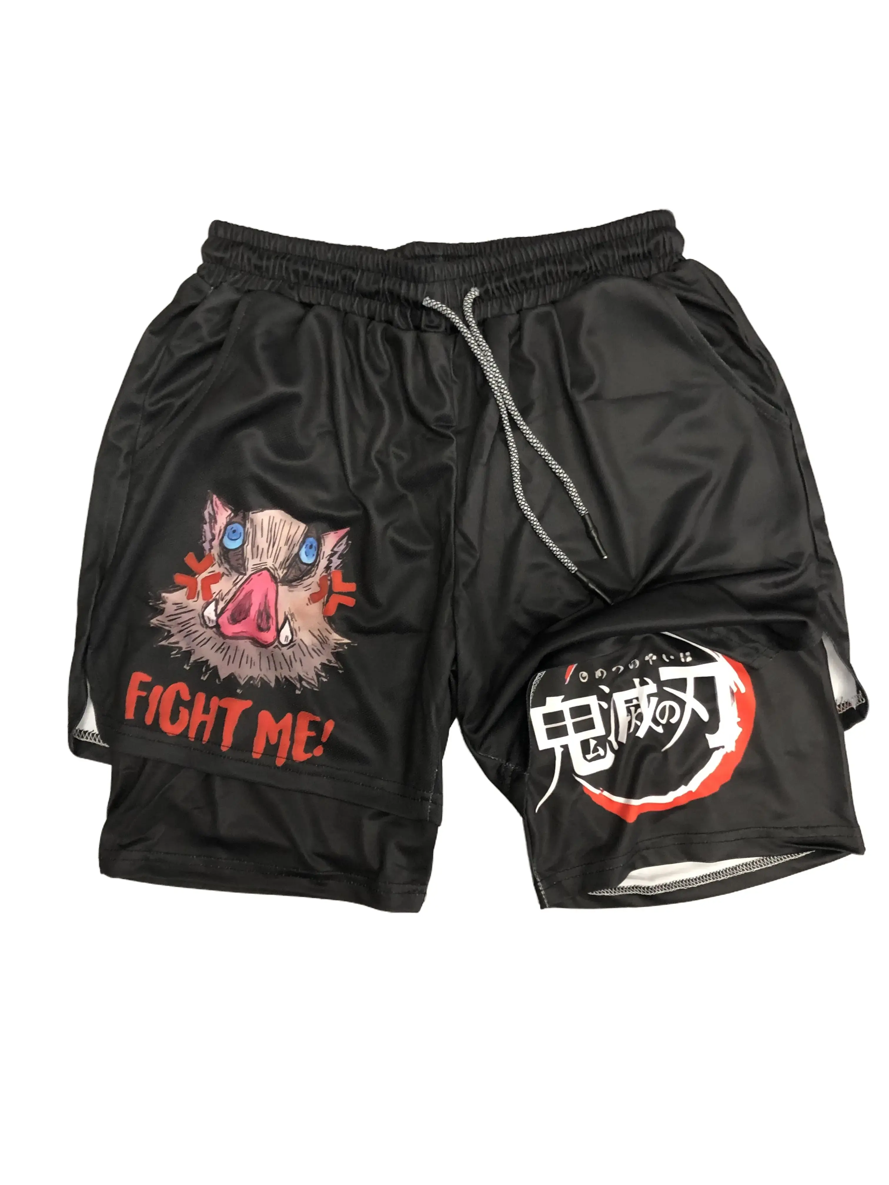 Anime Men's Shorts Performance Shorts Summer Double Layer Beach Pants Fitness Training Pant Sports
