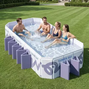 Mandla 10ft Foldable Garden Tub, Non-Inflatable Above Ground Swimming Pool, Rectangular Outdoor Backyard Pool for Family Summer tiktokshopspringglowup