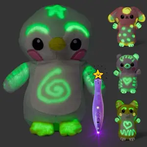 Small Magical Mini Plushes 100% Glow-in-the-Dark With Bolderglow Light Pen Included Mess-Free Fun for Kids Ages 3+