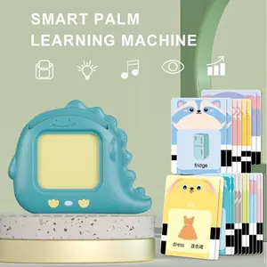 SMART PALM LEARNING MACHINE - Dinosaur Flashcards for Kids Vocabulary Practice Fridge & Clothes Theme Cards Portable English Word Machine Early Education Tool Unisex Design Talking Flash Cards for Toddlers