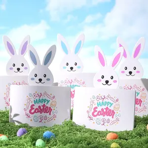 Set of 5 Easter Gift Cards, Colorful Bunny Pattern Card Holders, Cash Envelope Clips, Holiday Party Favors, Easter Decorations