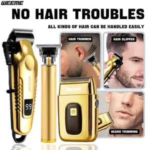 3 in 1 Men's Grooming Kit, 1 Set USB-C Fast Charge LCD Power Display Hair Trimmer Kit, Home & Travel Essential, Gift for Dad/Husband