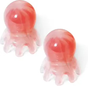 2 Pack Octopus Head Massager Comb Stress Relief Point Massage Comb Head Massage Tools Pink Acupressure Massager Scalp Massages for Headaches Manual Acupressure Tool