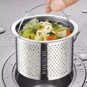 2pcs Kitchen Sink Strainer, Reusable Stainless Steel Filter, Drain Cage Hanger, Drain Plug, Drain Basket, Drain Pipe Fittings