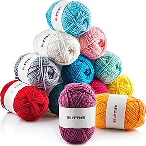12*1.75 Oz Acrylic Yarn Skeins - 1300 Yards of Soft Yarn for Crocheting and Amigurumi