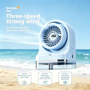 MAISIKE Mini Portable USB Fan with Mist Cooling – Rechargeable, 3 Wind Speeds, Quiet Operation, Adjustable Angle for Desk, Camping, Home