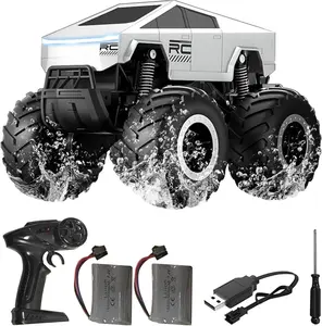 1:16 Remote Control Car, 2.4 GHz 4WD Amphibious Off-Road Pick-up Truck with LED Light, Waterproof Monster Truck Hobby RC Cars Toys for Teen Adults